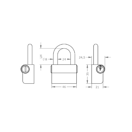  Special Order - Ổ Khóa Móc EVVA EPS - EVPLEPS.H24 