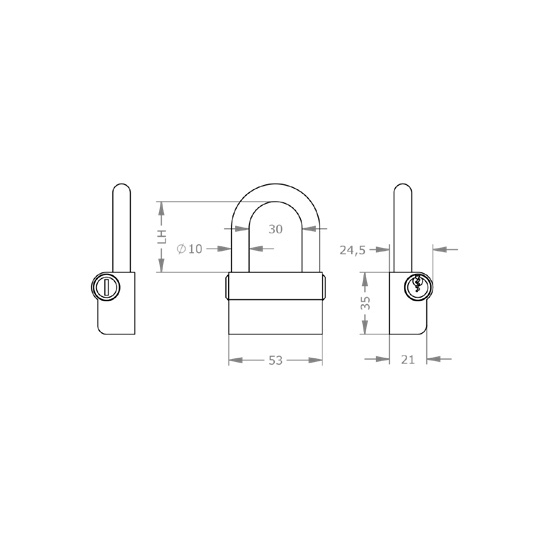  Special Order - Ổ Khóa Móc EVVA FPS - EVPLFPS.H30 