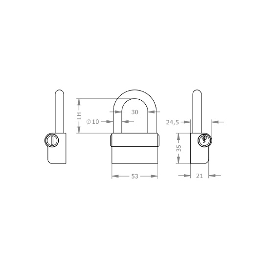  Special Order - Ổ Khóa Móc EVVA EPS - EVPLEPS.H30 