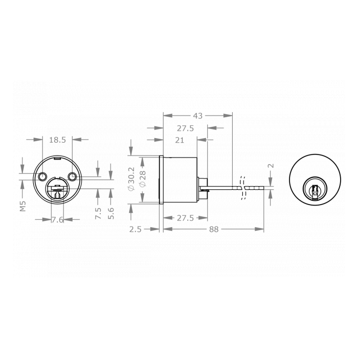  EVVA ICS - Rim Cylinder Cho Các Loại ABUS Rim Locks - EVAIICS-AZ28-AZI 