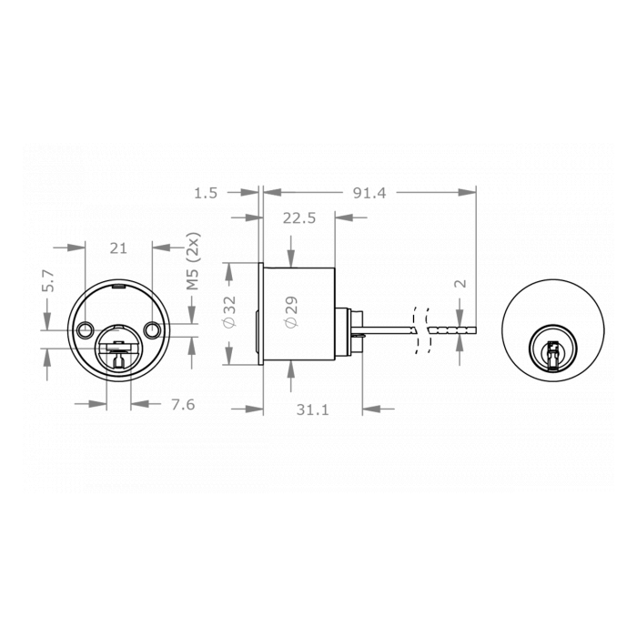  EVVA ICS - Rim Cylinder Cho Các Loại Rim Locks - EVAIICS-AZ29-AMB 