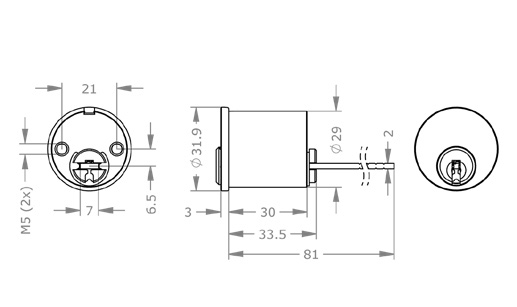  EVVA ICS - Rim Lock - AZ29.I050 - Ruột Khóa Lắp Nổi 