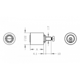  EVVA ICS - Khóa Tủ Nội Thất, Cửa Tủ, Ngăn Kéo Ø22mm, Trục Quay Dài - EVFCICS-MR22L 