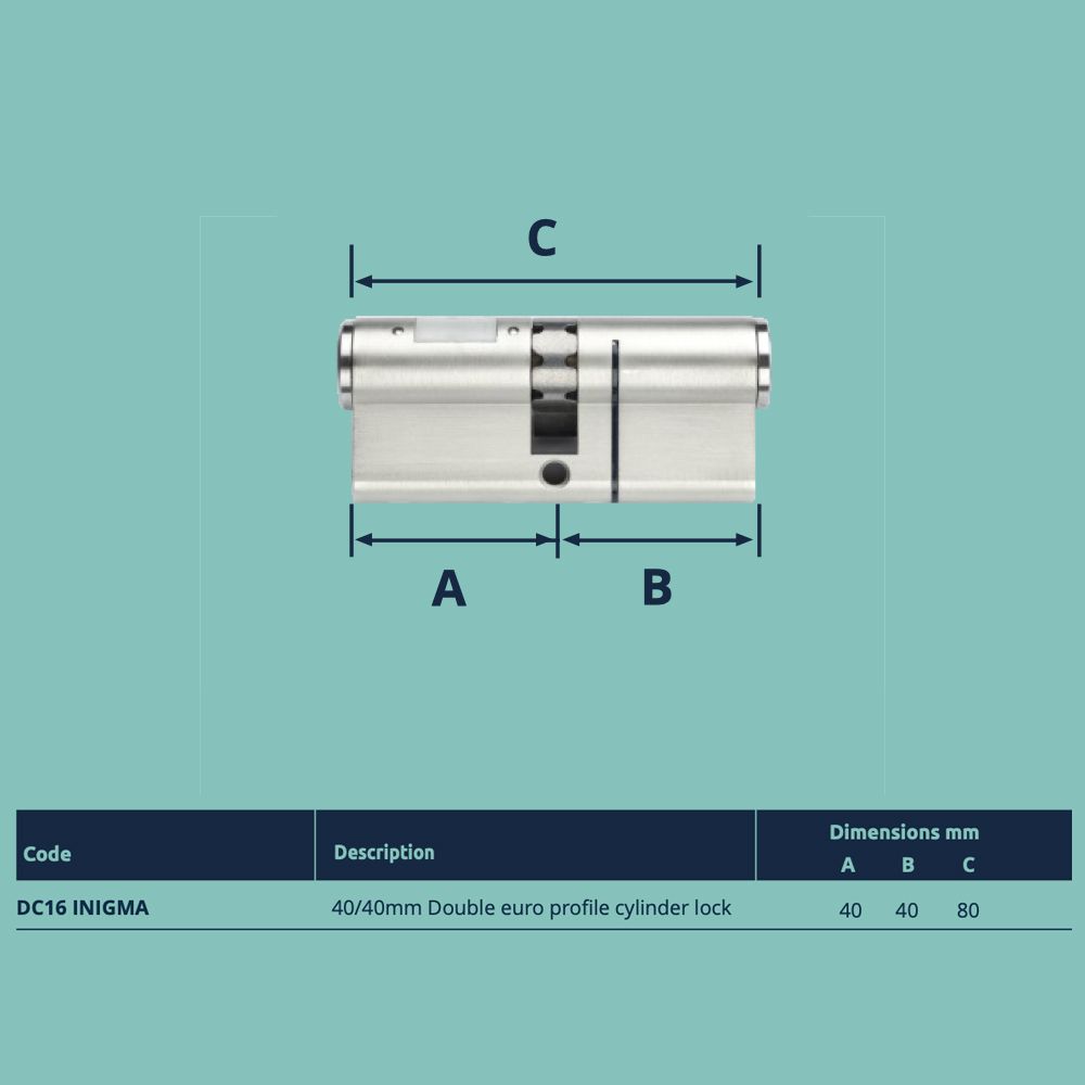  Ruột khóa 2 đầu chìa 80mm (40/40) Inigma Squire - DC16-Inigma 