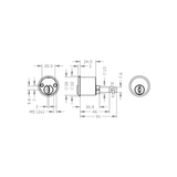  EVVA MCS - Rim Cylinder Cho Các Loại Rim Locks - EVAIMCS-AZ28-AZG 