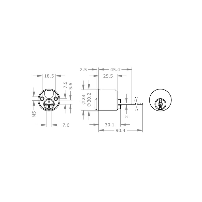  EVVA MCS - Rim Cylinder Cho Các Loại ABUS Rim Locks - EVAIMCS-AZ28-AZI 