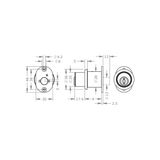  EVVA MCS - Push Cylinder - Khóa Nhấn Cho Cửa Lùa Gỗ, Kim Loại Ø28mm - EVPCMCS-DRZ28 