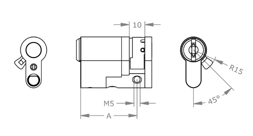  EVVA MCS - Ruột Khoá Cửa Một Đầu Chìa - EV321MCS 
