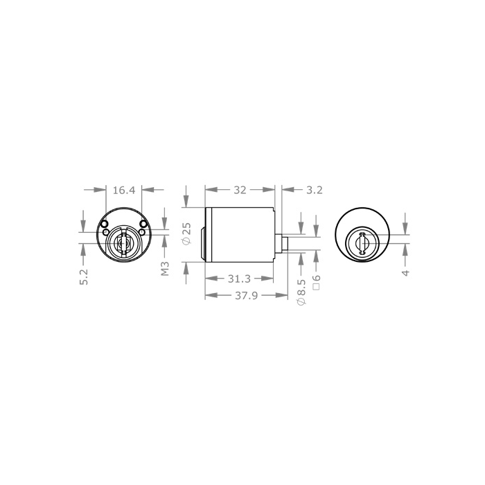  EVVA MCS - Inside Cylinder - Ruột Khóa Gắn Trong - EVAIMCS-IZ25-IZ 