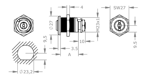  EVVA MCS - Cam Lock Ø23mm - MB23CH 