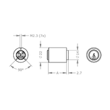  EVVA EPS - Khóa Tủ Nội Thất, Cửa Tủ, Ngăn Kéo Ø22mm - EVFCEPS-MR22S 