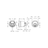  EVVA FPS - Khóa Tủ Nội Thất, Cửa Tủ, Ngăn Kéo Ø25mm - EVFCFPS-MR25 