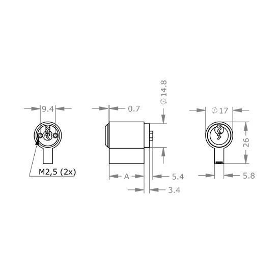  EVVA FPS - Insert Cylinder - Ruột Khoá Tháo Lắp - EVICFPS-PZE 