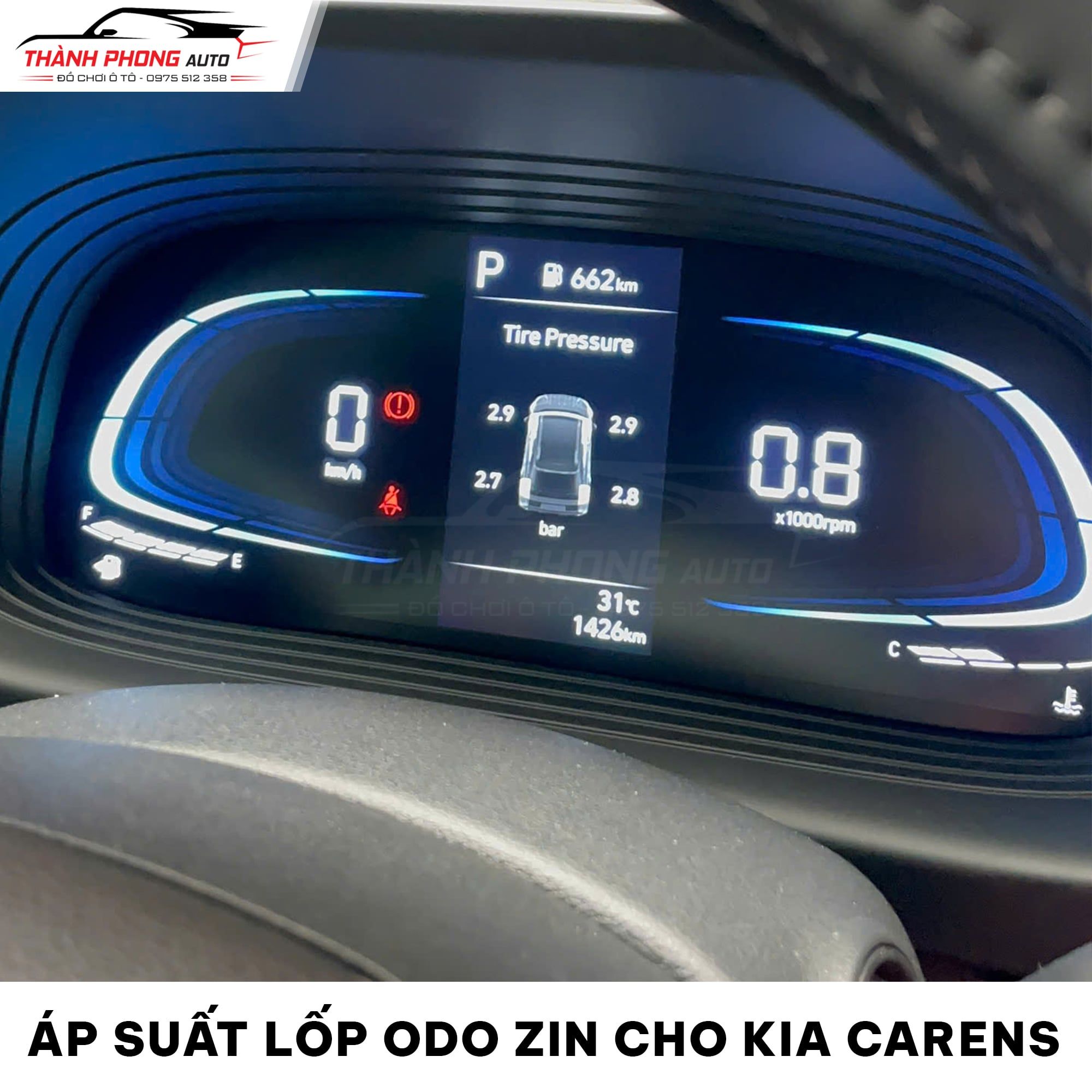  Áp Suất Lốp Hiển Thị Màn ODO Cho Kia Carens ( Lắp Zin ) 