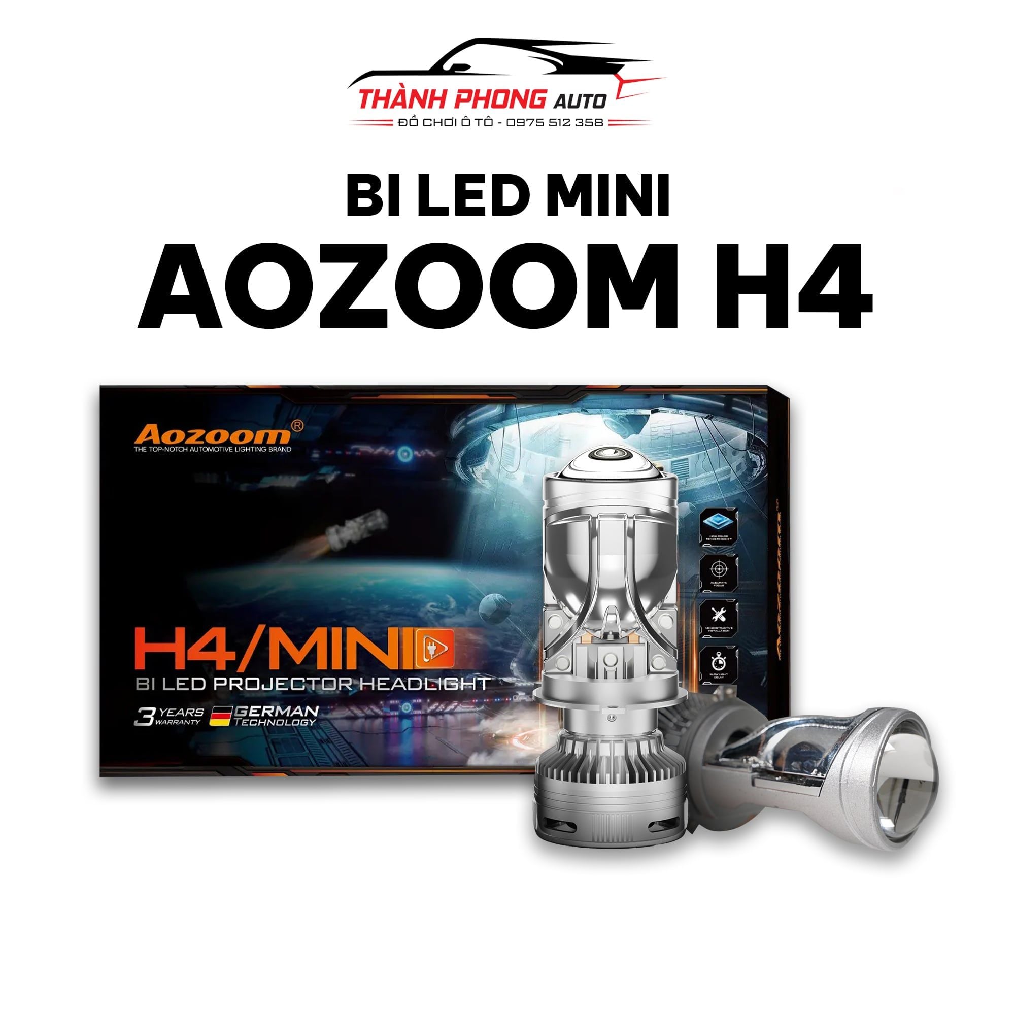  Bi Led Mini H4 AOZOOM Chính Hãng 