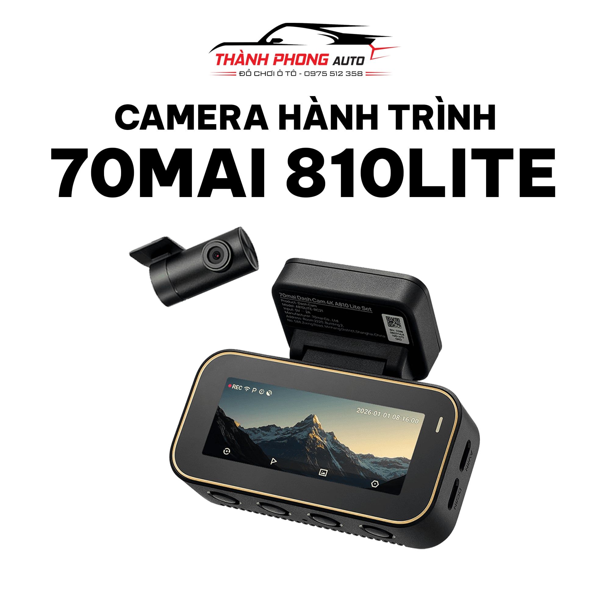  Camera Hành Trình 70Mai 4K A810 Lite Chính Hãng 