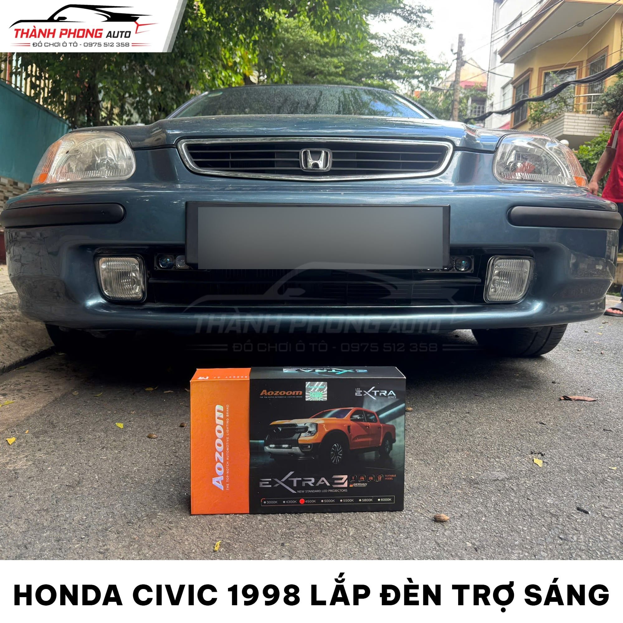  Honda Civic 1998 lắp đèn trợ sáng Aozoom EX3 