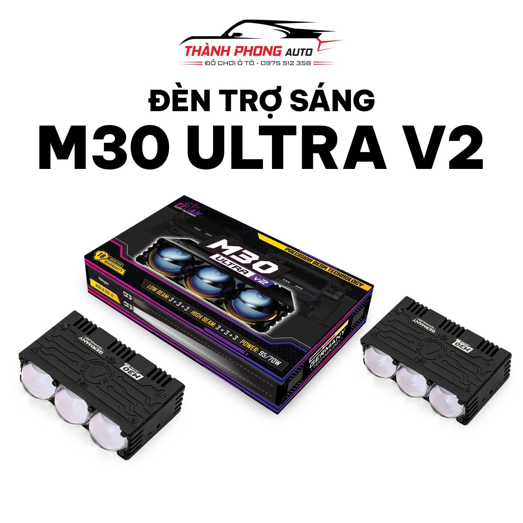  Đèn Trợ Sáng Titan Moto M30 Ultra V2 