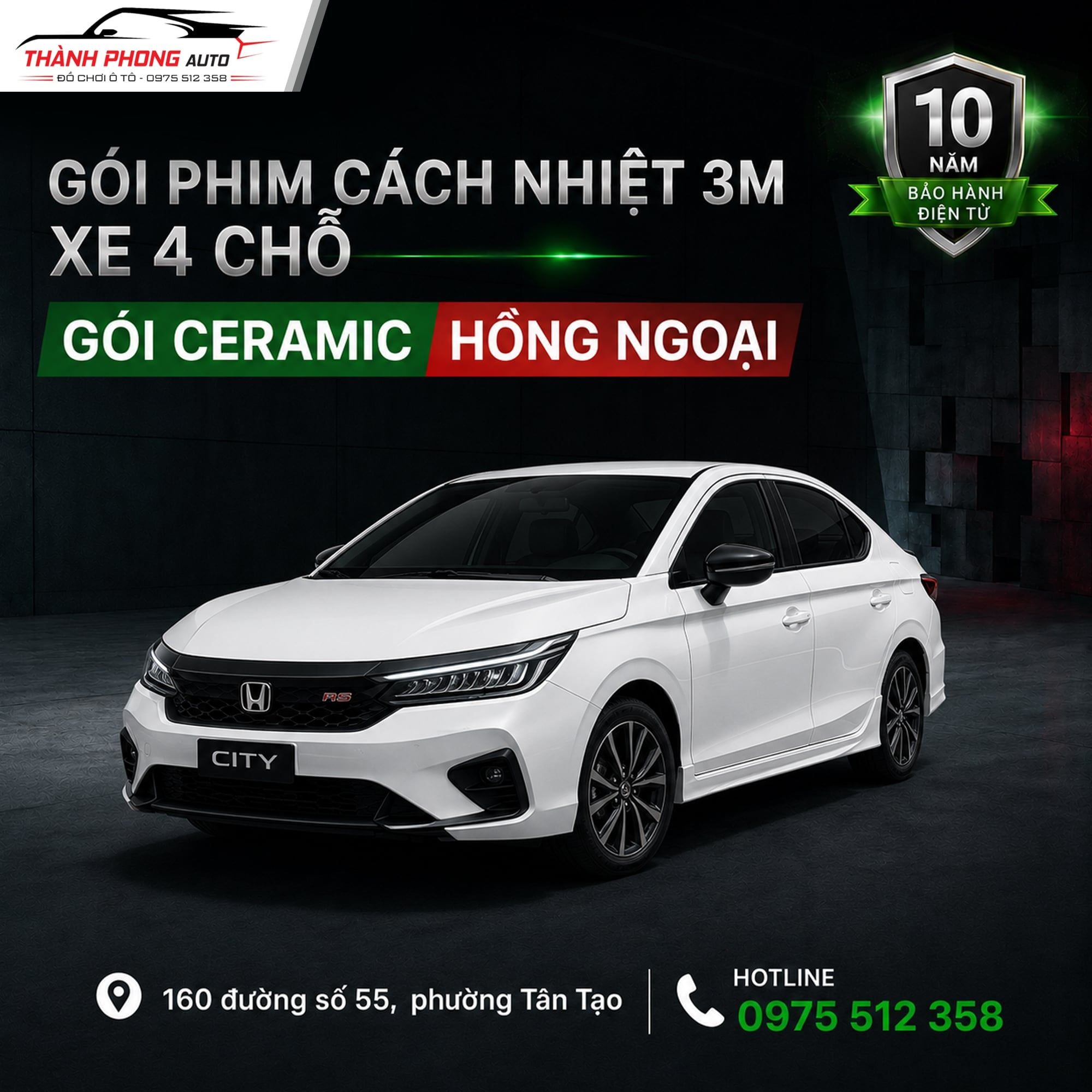  Dán Phim Cách Nhiệt 3M Ceramic Hồng Ngoại Cho Xe Sedan 4 Chỗ 