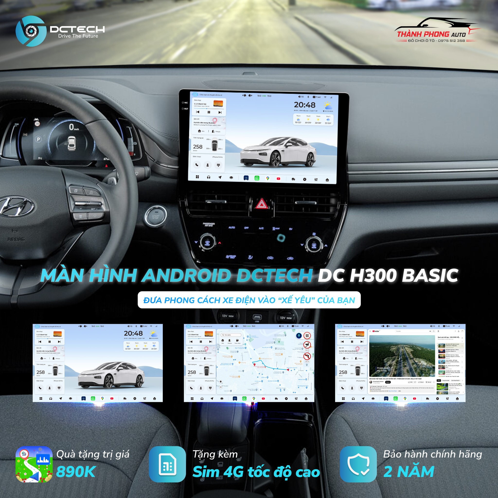  Màn Hình Android DC H300 Base 