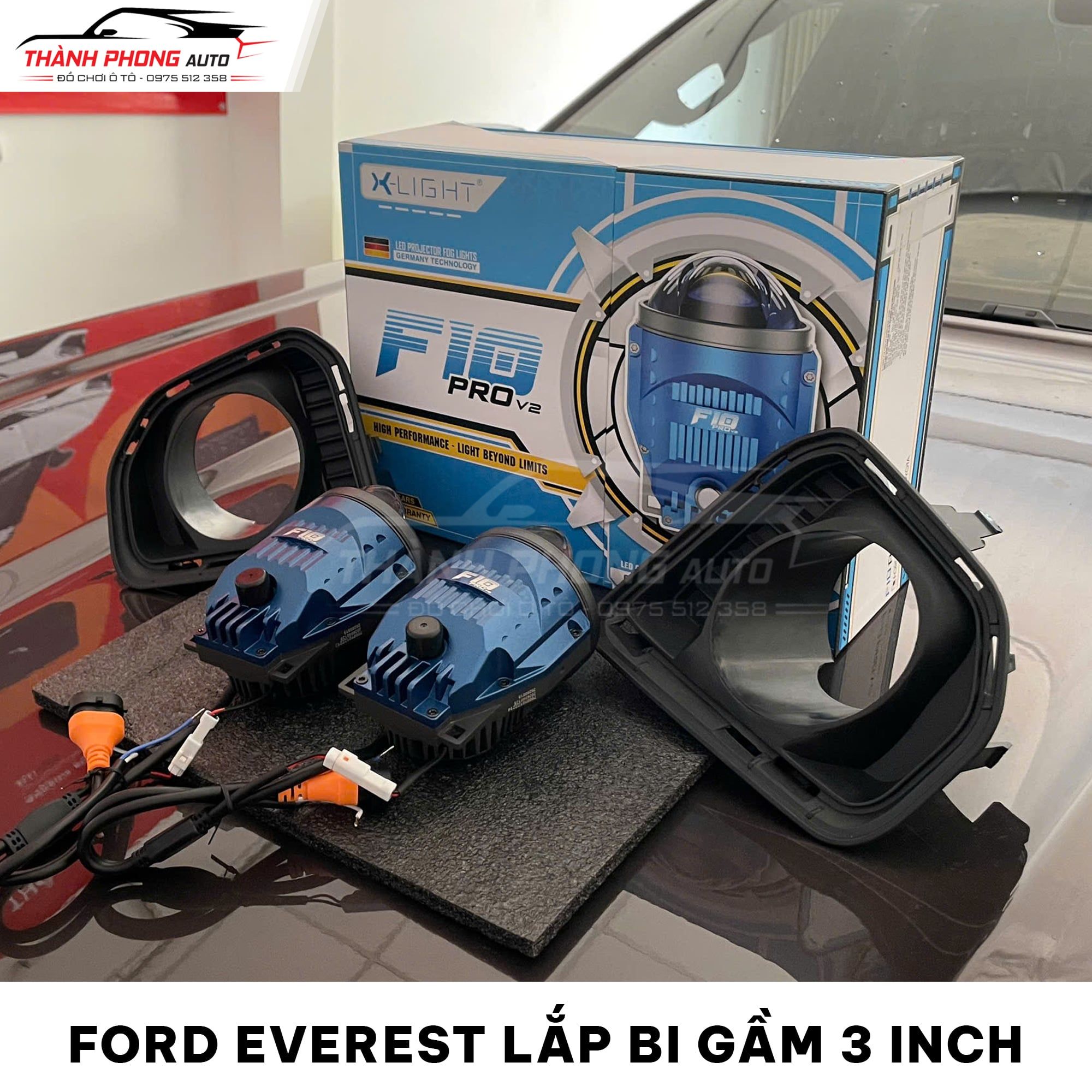  Ford Everest Lắp Bi Gầm Xlight F10 Pro V2 3 Inch 