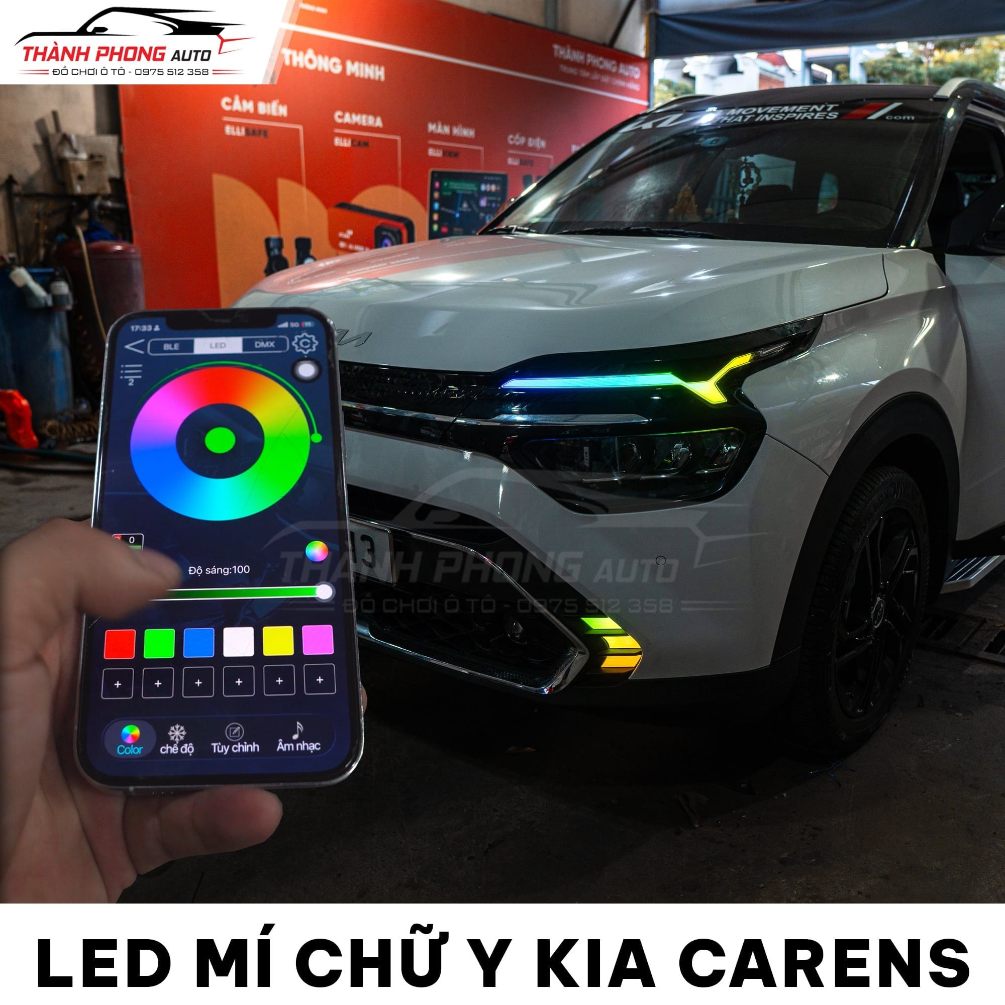  Led mí chữ Y cho xe Kia Carens 