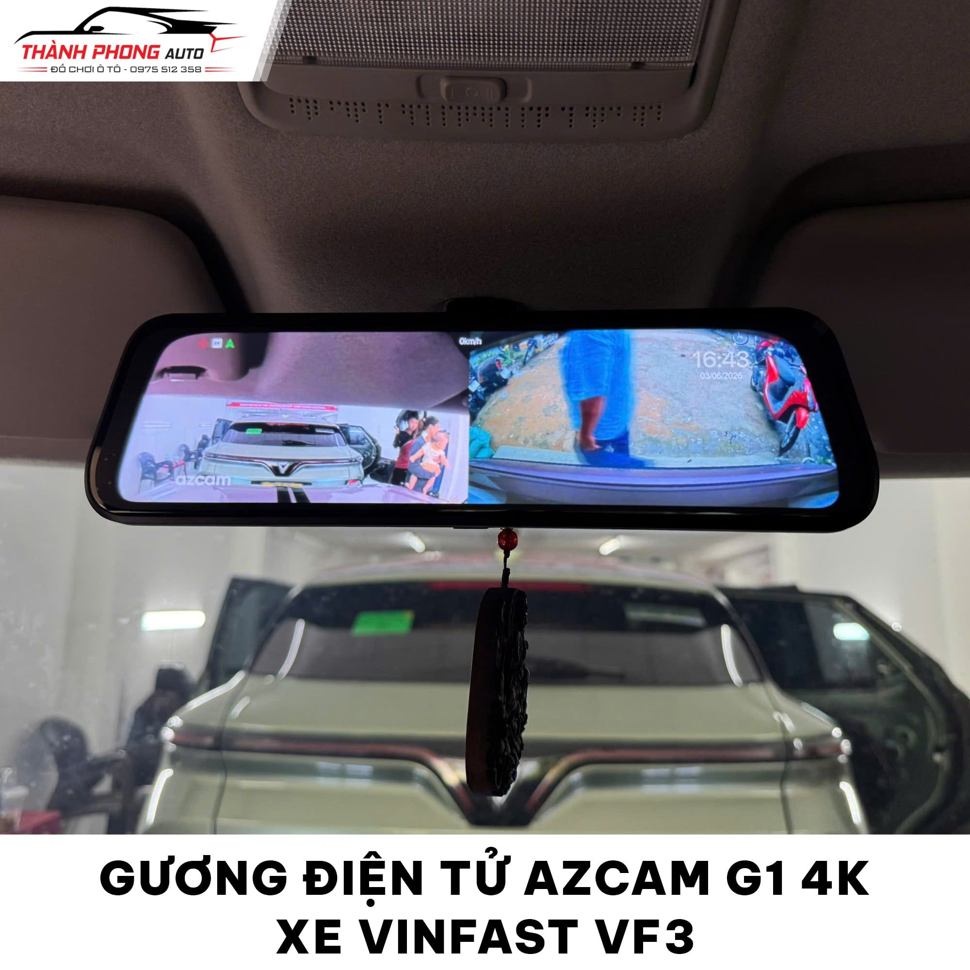 VinFast VF3 Nâng Cấp Gương Điện Tử Azcam G1 4K 