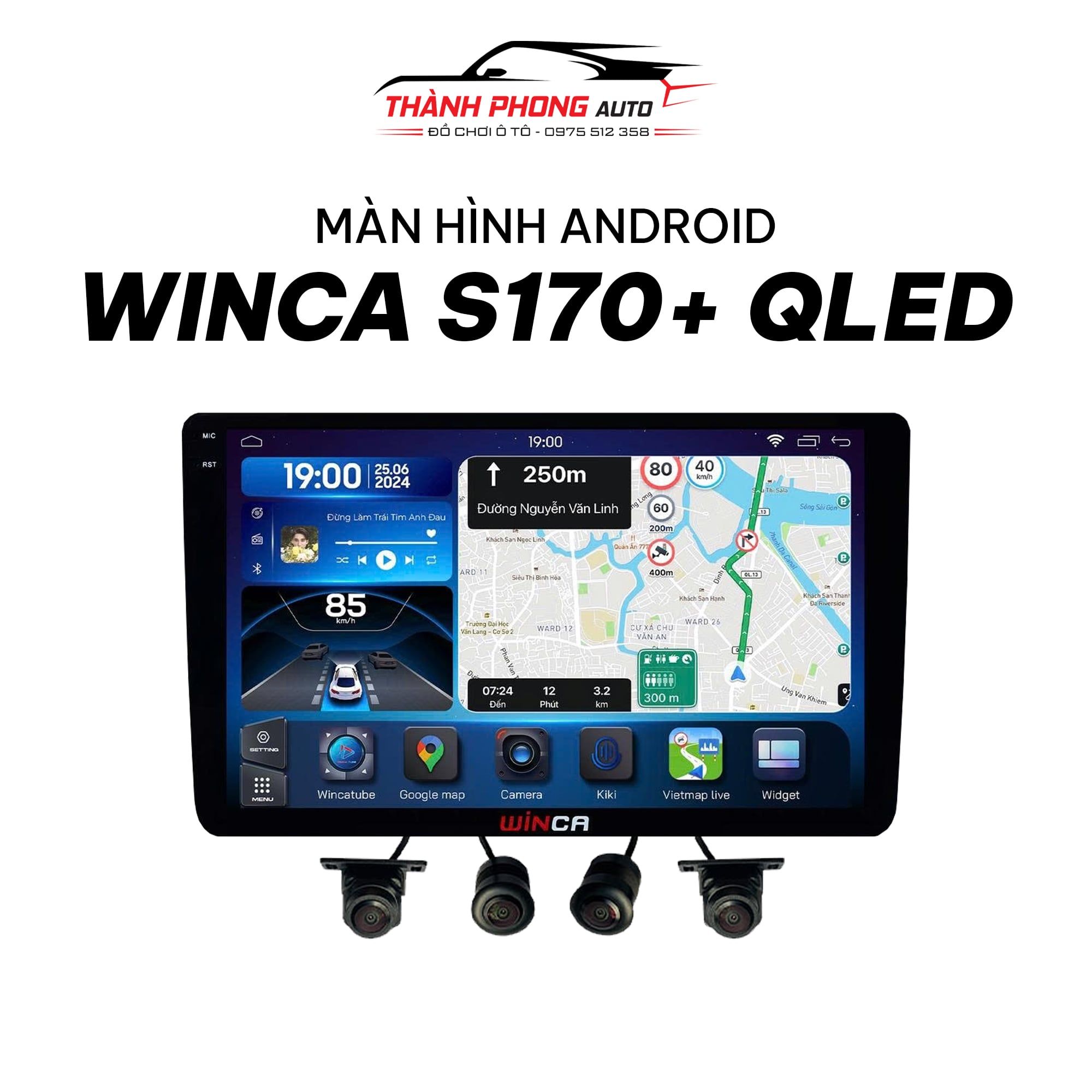  Màn Hình Android Winca S170+ QLED Liền Camera 360 Độ 