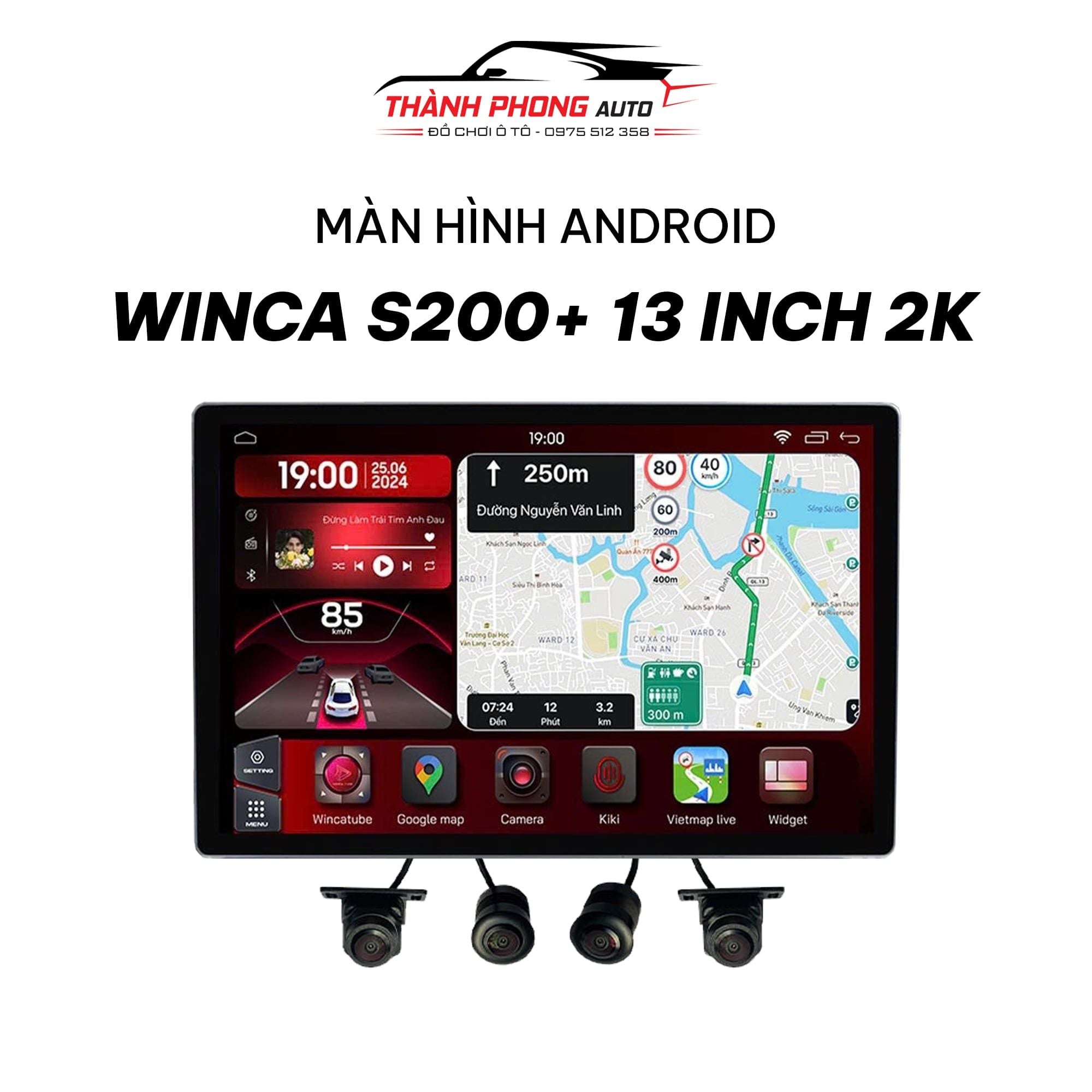  Màn Hình Android Winca S200+ 13 inch 2K Liền Camera 360 Độ 