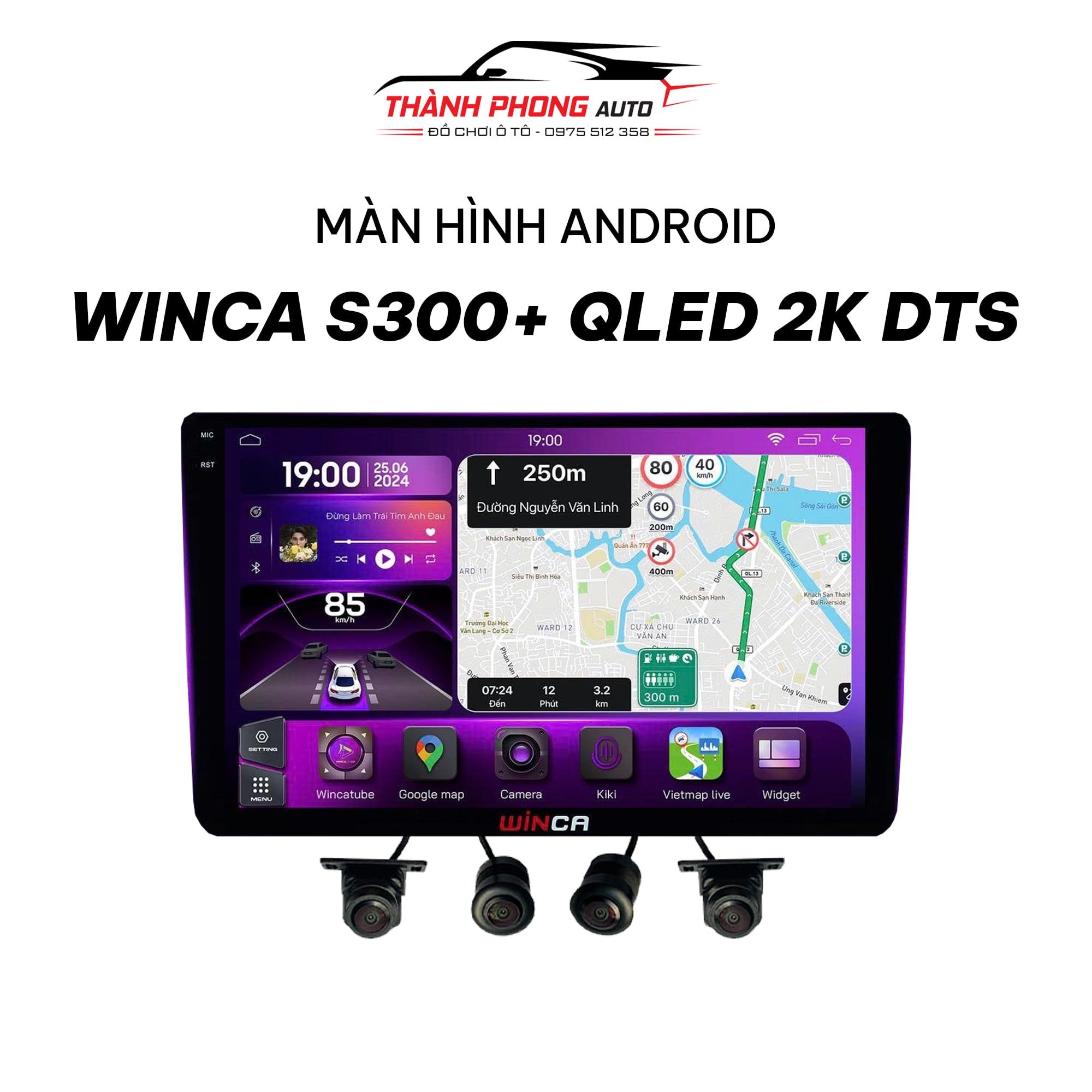  Màn Hình Android Winca S300+ QLED 2K DTS Liền Camera 360 Độ 