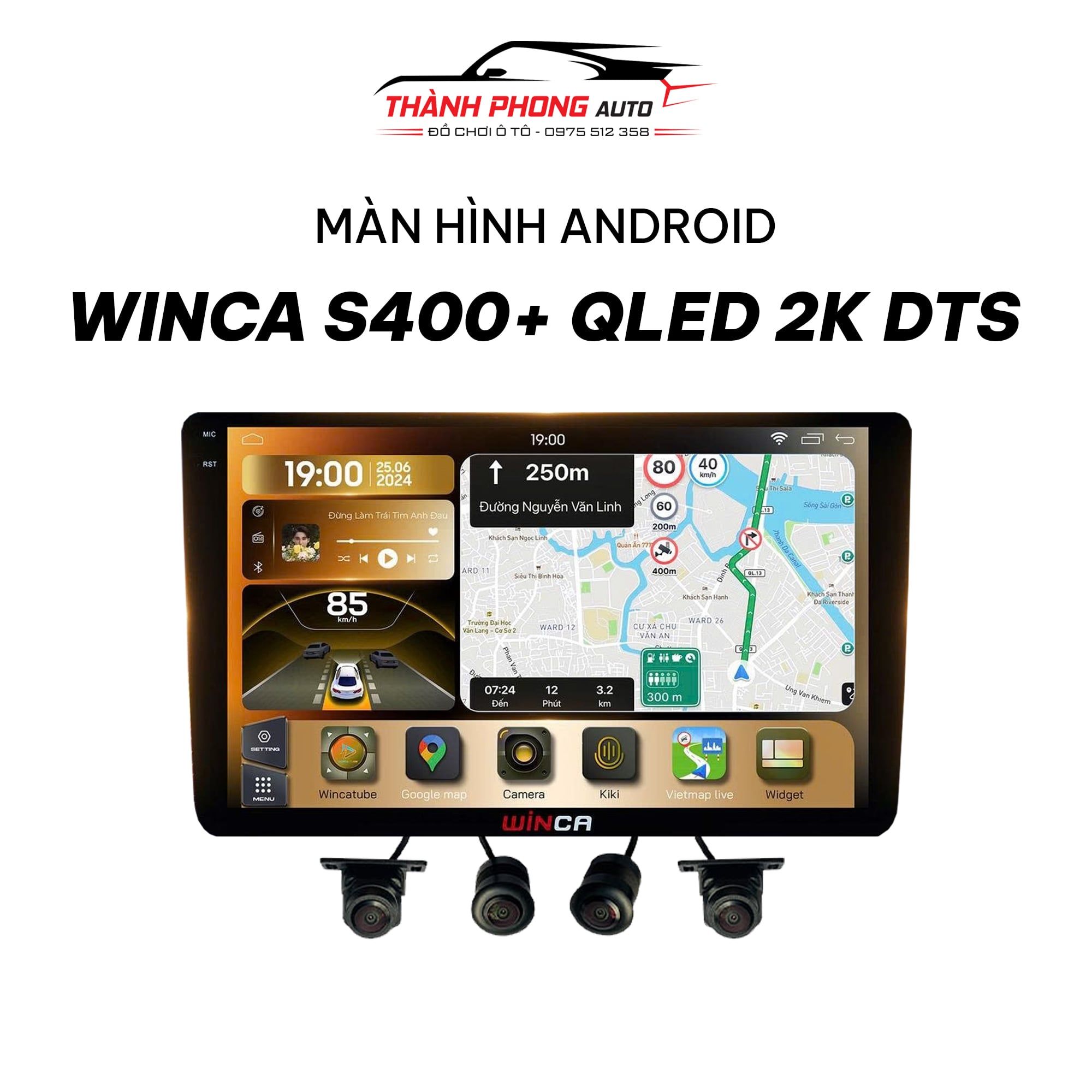  Màn Hình Android Winca S400+ QLED 2K DTS Liền Camera 360 Độ 