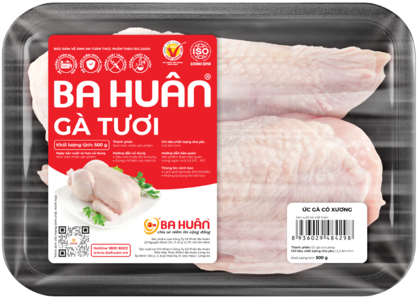 Ức gà có xương Ba Huân 500g