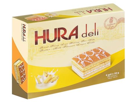 Bánh bông lan Hura Deli bơ sữa 168g
