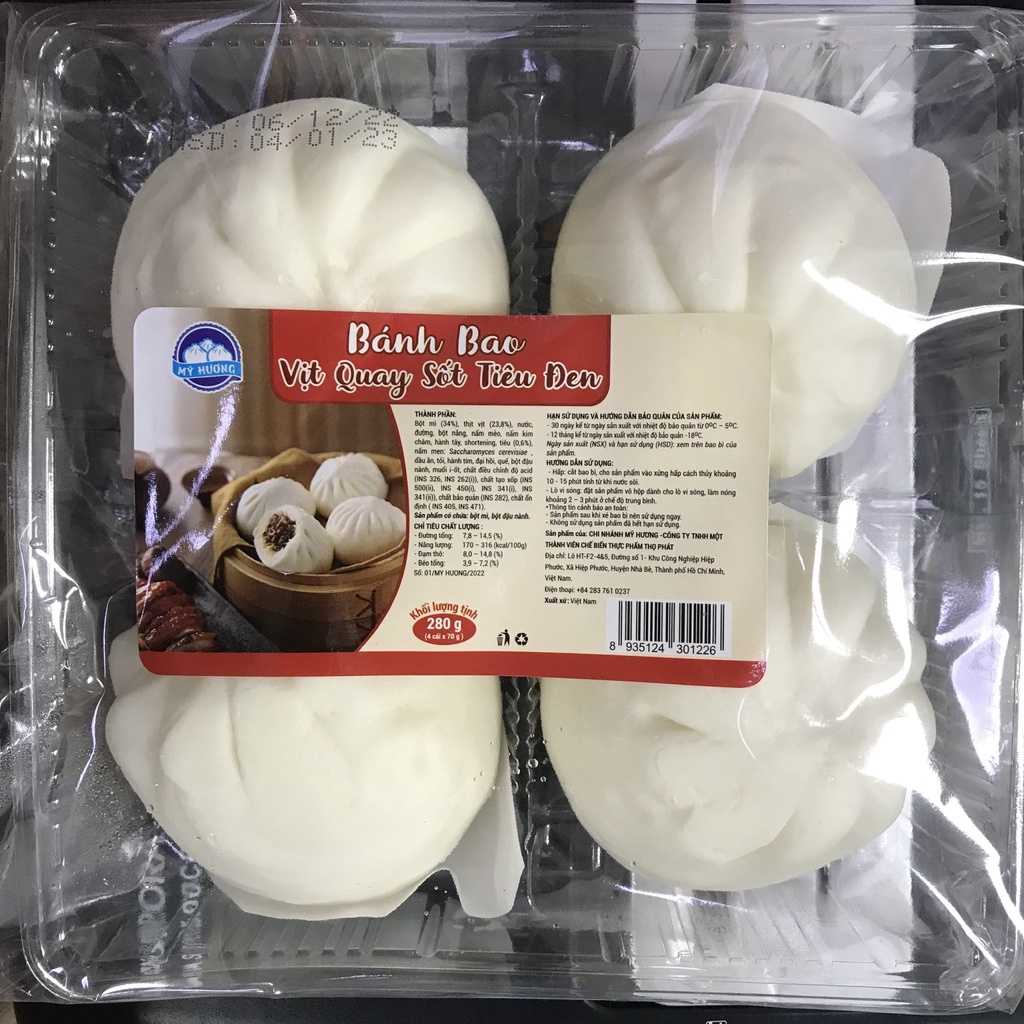 Bánh bao vịt quay sốt tiêu đen gói 280g