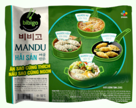 Bánh Mandu Bibigo CJ vị Hải Sản gói 250g