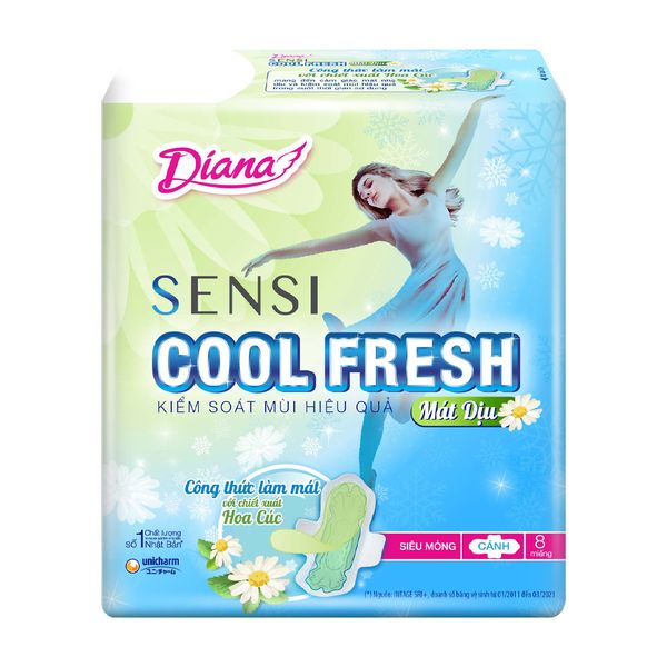 BVS Diana Sensi CoolFresh siêu mỏng cánh 8 miếng