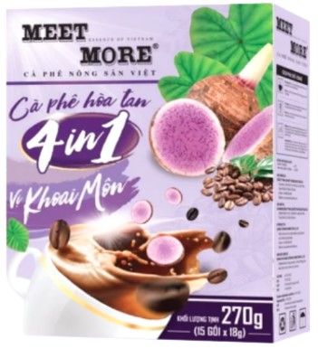 Cà phê hòa tan 4in1 khoai môn Meet More 15x18g