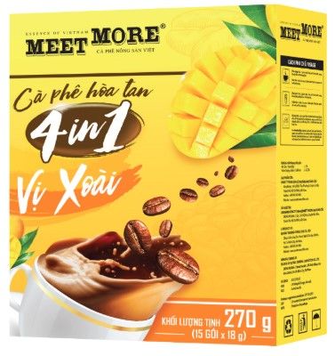 Cà phê hòa tan 4in1 xoài Meet More 15x18g