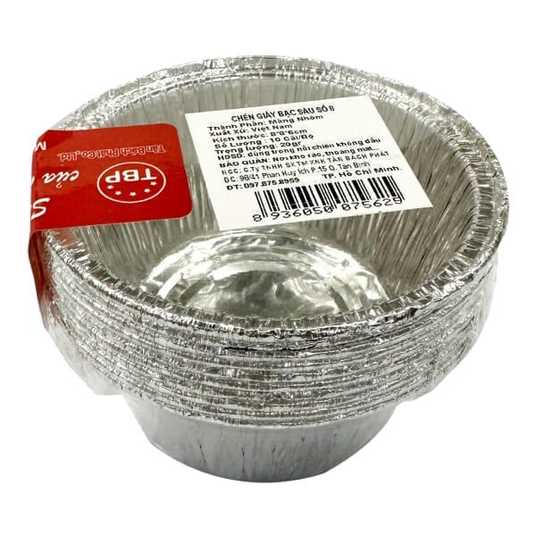 Chén giấy bạc sâu 8 TBP lốc 10c