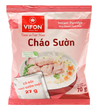 Cháo sườn Vifon gói 70g (có gói thịt sườn thật)