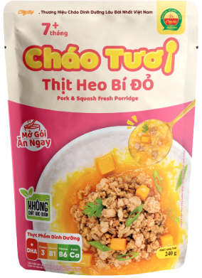 Cháo tươi thịt heo bí đỏ 240g