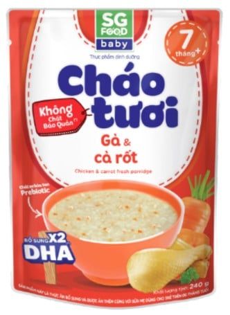 Cháo tươi baby gà cà rốt 240gr SG Food