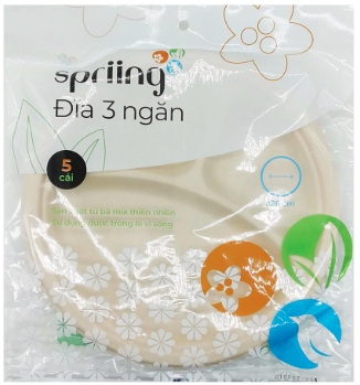 Dĩa bã mía 3 ngăn 26cm 5 cái