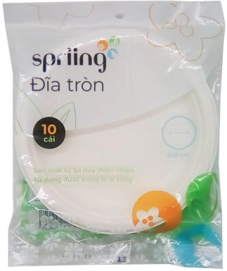 Dĩa bã mía tròn Spriing 18cmx10 cái