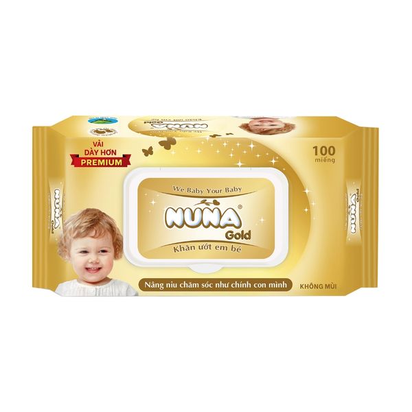 Khăn ướt baby Nuna gold không mùi 100 miếng