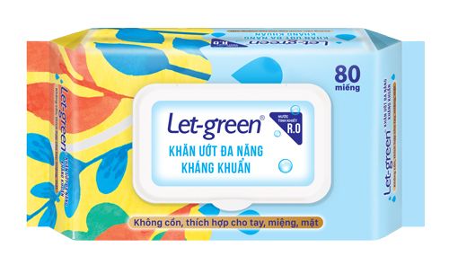 Khăn ướt kháng khuẩn Letgreen 80 miếng