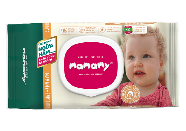 Khăn ướt Mamamy 80 tờ có nắp không mùi