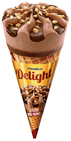 Kem Vinamilk ốc quế Delight socola đậu phộng 110ml