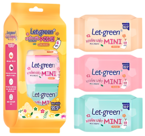 Khăn ướt Letgreen mini 12 miếng lốc 6