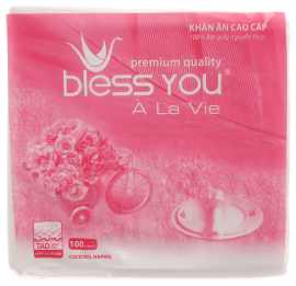 Khăn ăn BlessYou 2 lớp 33x33 100 miếng